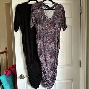 Set of two motherhood maternity fitted dresses